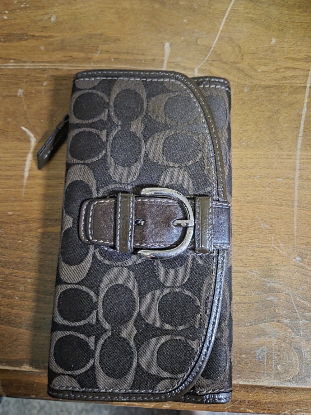 Coach Brown Signature Buckle Wallet